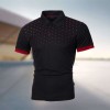 Summer fashion men's polka dot print short-sleeved lapel polo shirt P1027 Summer fashion men's polka dot print short-sleeved lapel polo shirt P1027