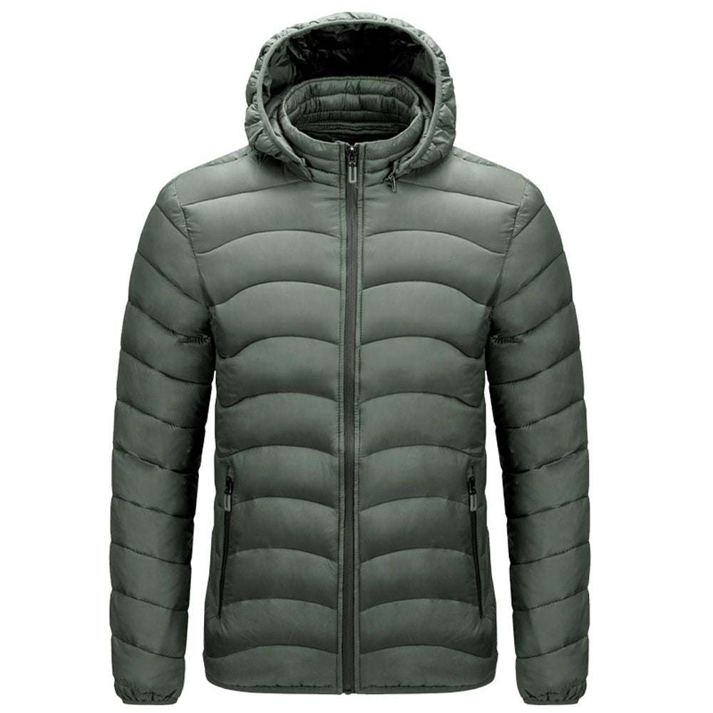 Men's winter simple casual hooded cotton coat