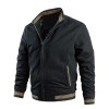 Fashion Men's Rib Neck Solid Jacket Fashion Men's Rib Neck Solid Jacket