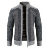 Men's Warm Fashion Stitched Fleece Knitted Cardigan P1180