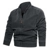 Men's Stand Collar Cotton Solid Color Zip Casual Jacket Men's Stand Collar Cotton Solid Color Zip Casual Jacket
