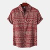 Men's Ethnic Short Sleeve Hawaiian Floral Shirt