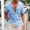 Short-sleeved shirt in breathable linen for men Short-sleeved shirt in breathable linen for men