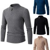 Autumn new men's zipper half-high collar twist knit bottoming shirt Autumn new men's zipper half-high collar twist knit bottoming shirt