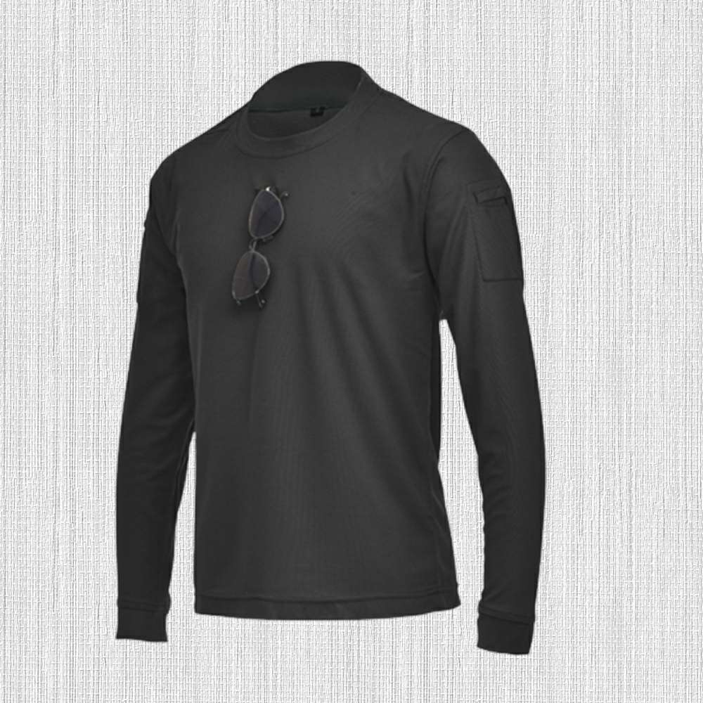 New Men's Solid Color Stretch Crew Neck Long Sleeve T-Shirt New Men's Solid Color Stretch Crew Neck Long Sleeve T-Shirt
