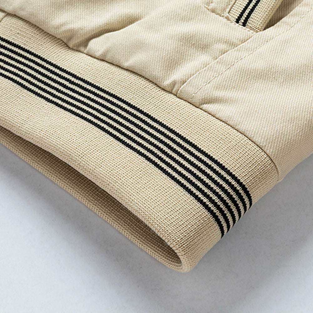 Fashion Men's Rib Neck Solid Jacket Fashion Men's Rib Neck Solid Jacket