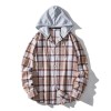 Men's Plaid Hooded Shirt P1245 Men's Plaid Hooded Shirt P1245