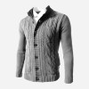 Men's Standing Collar Twisted Button Sweater Cardigan P1210 Men's Standing Collar Twisted Button Sweater Cardigan P1210