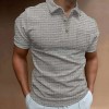 New waffle men's polo shirt short sleeve button down T-shirt top P1114