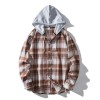Men's Plaid Hooded Shirt P1245 Men's Plaid Hooded Shirt P1245