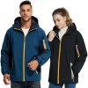 Couples style reflective warm outdoor hooded jacket