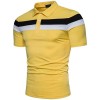 Striped color matching fashion lapel polo shirt men's short sleeves P1135 Striped color matching fashion lapel polo shirt men's short sleeves P1135