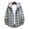 Men's Plaid Hooded Long Sleeve Shirt Jacket P1222 Men's Plaid Hooded Long Sleeve Shirt Jacket P1222