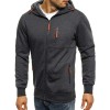 Men's Contrast Zip Slim Fit Hooded Jacket P1248