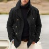 Fashion Casual Solid Color Lapel Loose Men's Hoodless Coat P1218