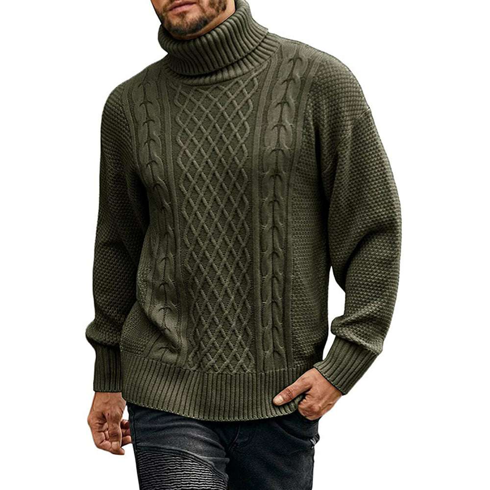 Men's Solid Color Long Sleeve Knit Turtleneck Sweater Men's Solid Color Long Sleeve Knit Turtleneck Sweater
