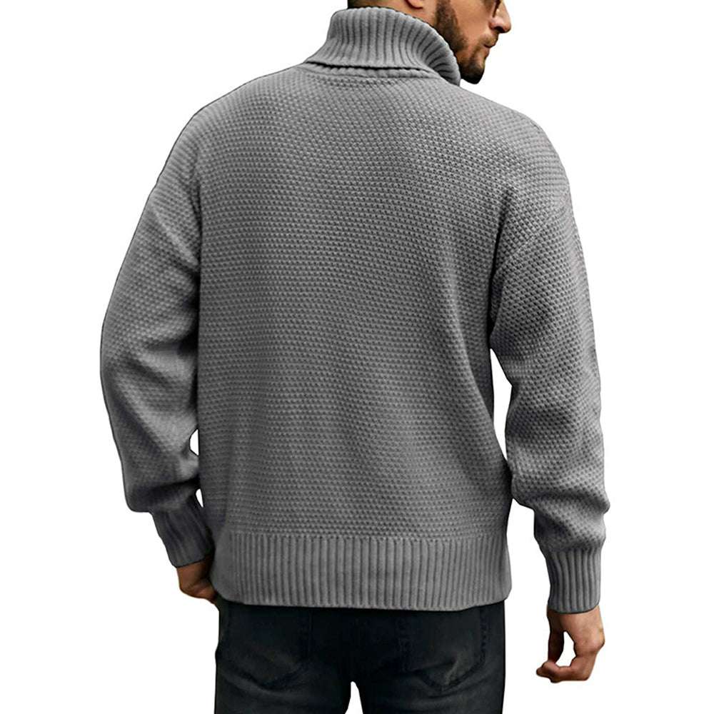 Men's Solid Color Long Sleeve Knit Turtleneck Sweater Men's Solid Color Long Sleeve Knit Turtleneck Sweater