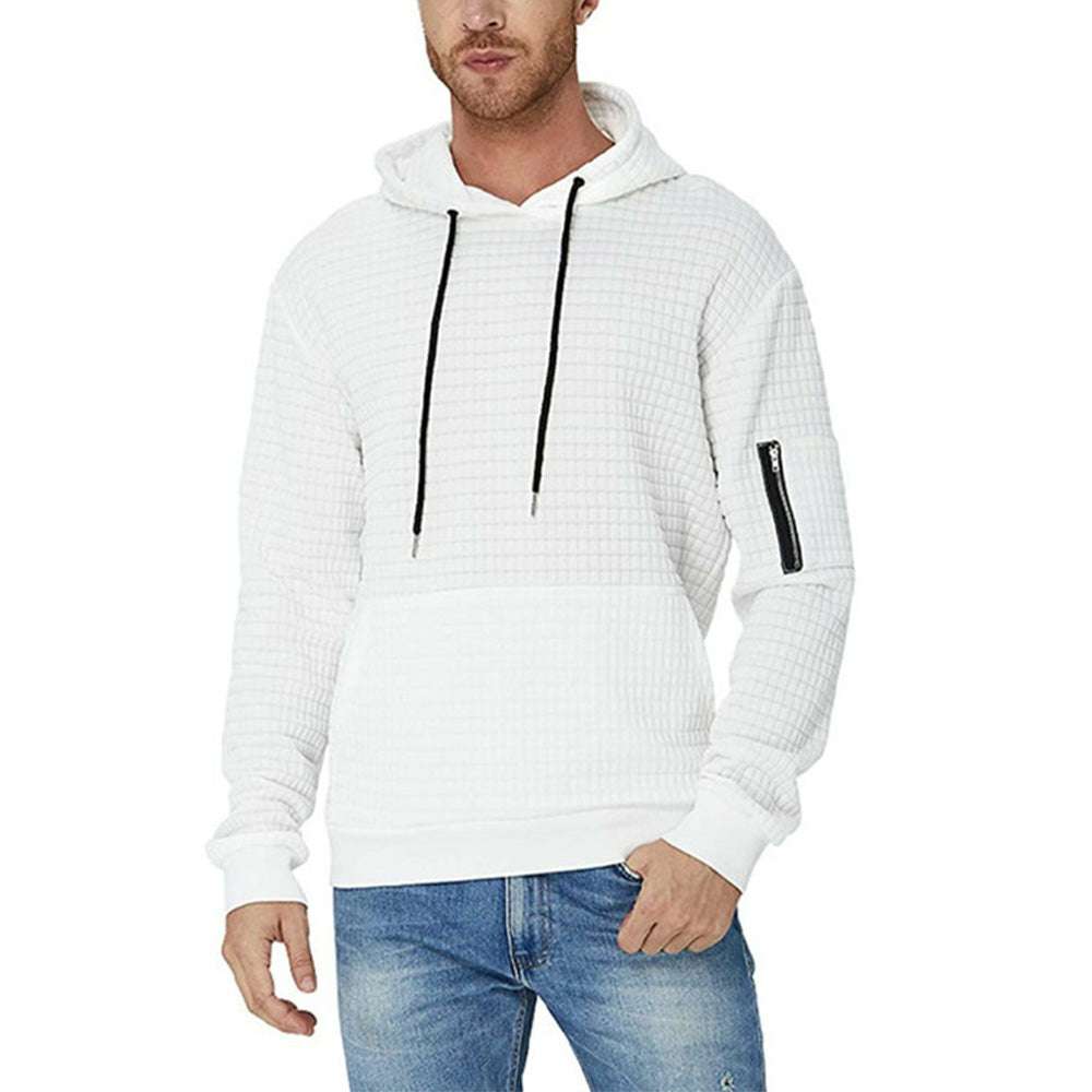 Trendy Men's Jacquard Zip Pocket Long Sleeve Sweatshirt P1150