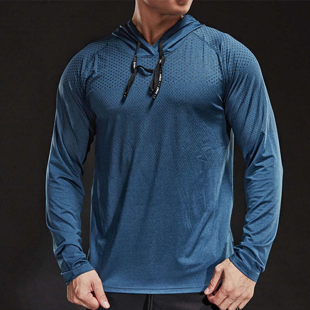 Men's Long Sleeve Hooded Quick Dry Sports Sweatshirt P1172