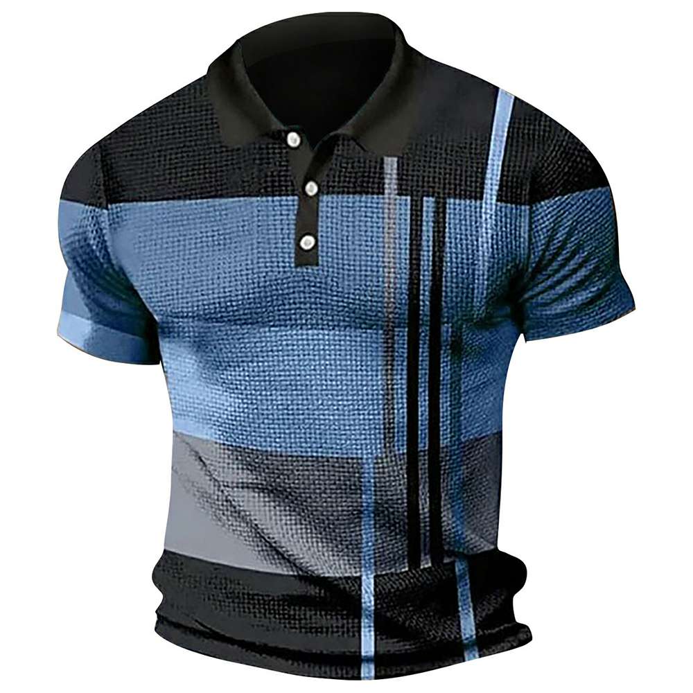 Summer Fashion Men's Color Block Polo Shirt P1113