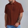 New Men's Slim Lapel Collar Pleated Short Sleeve Shirt New Men's Slim Lapel Collar Pleated Short Sleeve Shirt