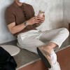 Summer new men's thin section solid color knitted POLO shirt with short sleeves P1107 Summer new men's thin section solid color knitted POLO shirt with short sleeves P1107