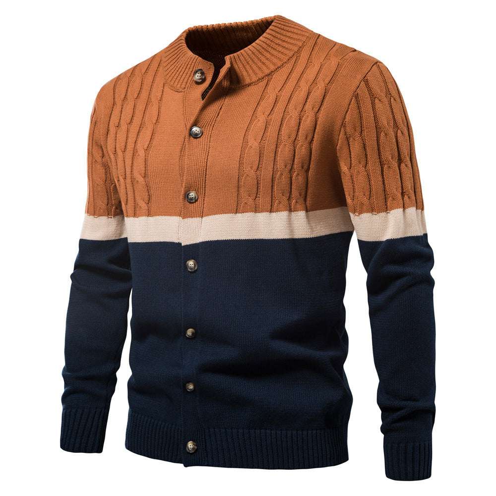 Men's Colorblock Cotton Long Sleeve Cardigan P1204 Men's Colorblock Cotton Long Sleeve Cardigan P1204