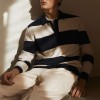 Men's Fashion Black and White Striped Knitwear P1097