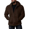 Men's plush cardigan hooded jacket