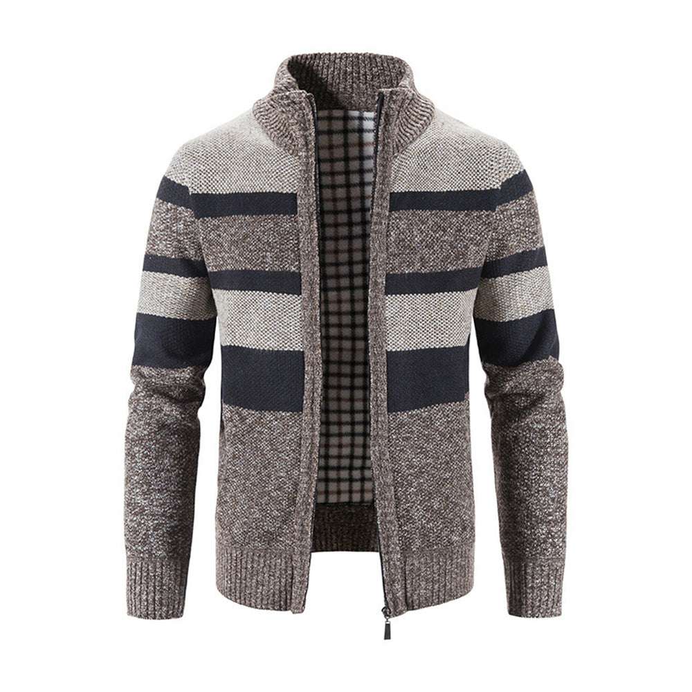 Men's Fashion Stripe Colorblock Sweater Cardigan Jacket P1231