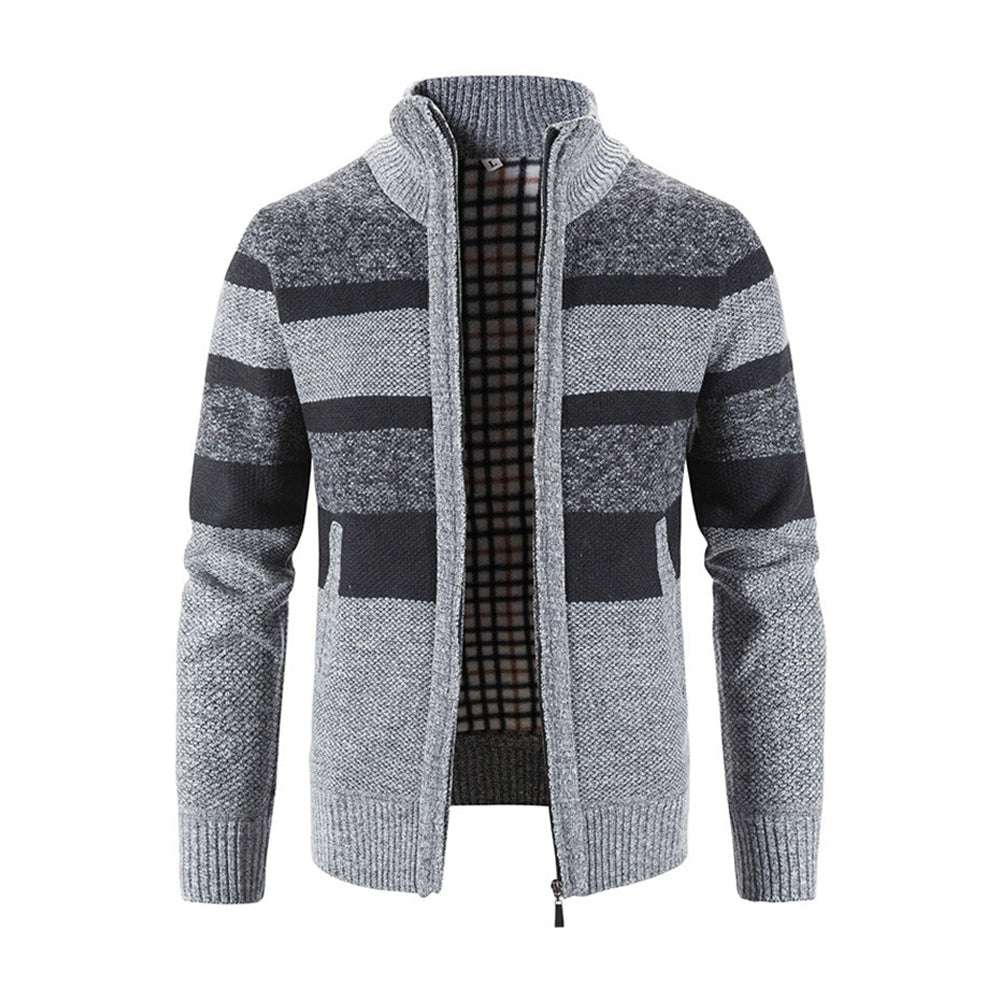 Men's Fashion Stripe Colorblock Sweater Cardigan Jacket P1231