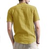 Solid Color Henley Collar Short Sleeve Shirt Solid Color Henley Collar Short Sleeve Shirt