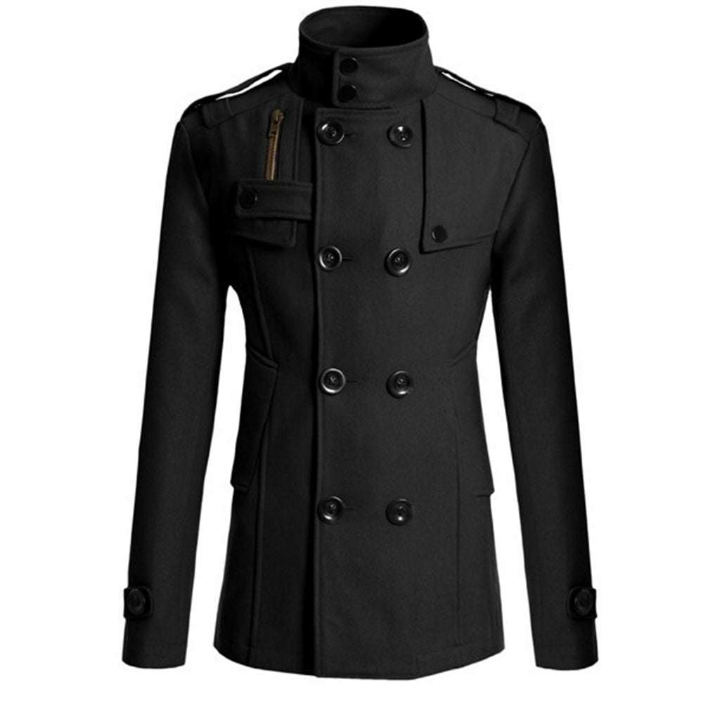 New Men's Fashion Lapel Business Button Casual Windbreaker