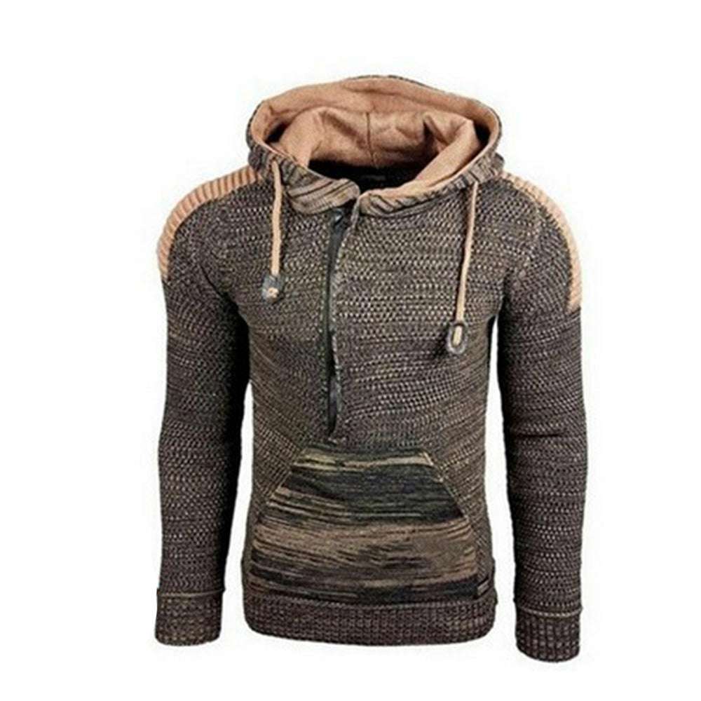 Men's Thermal Long Sleeve Hooded Drawstring Sweatshirt P1184