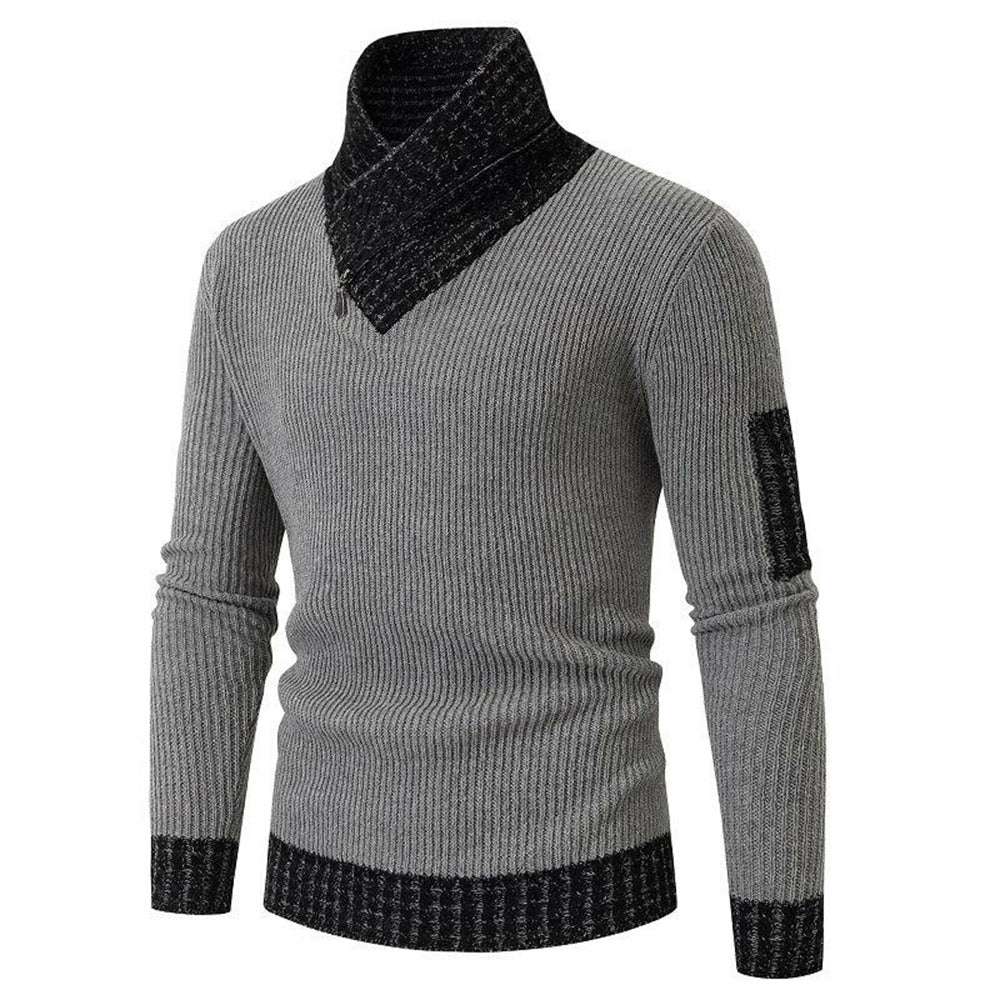Men's Turtleneck Sweater Scarf Collar Casual Slim Fit Knit Pullover Men's Turtleneck Sweater Scarf Collar Casual Slim Fit Knit Pullover