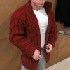 Winter Men's Warm Solid Color Jacquard Cardigan P1213