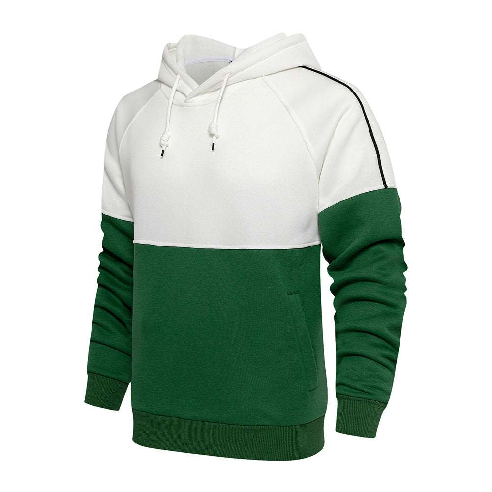 Men's New Two Tone Loose Simple Hooded Sweater