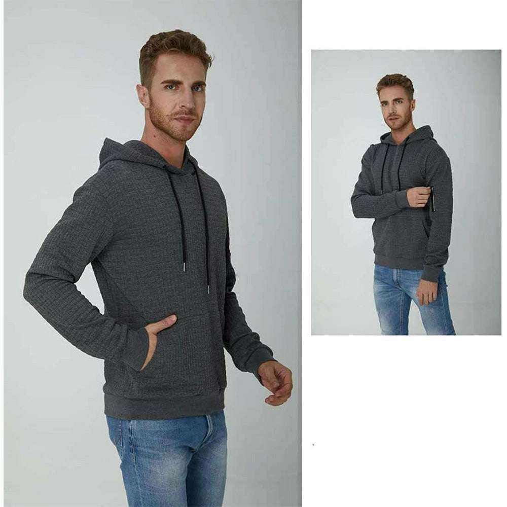 Trendy Men's Jacquard Zip Pocket Long Sleeve Sweatshirt P1150