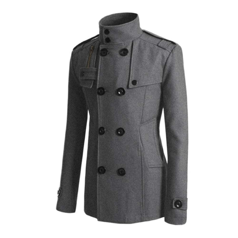 New Men's Fashion Lapel Business Button Casual Windbreaker