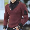 Men's Turtleneck Sweater Scarf Collar Casual Slim Fit Knit Pullover Men's Turtleneck Sweater Scarf Collar Casual Slim Fit Knit Pullover