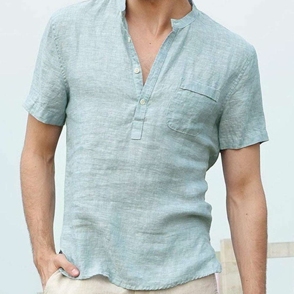 Men's Solid Color Short Sleeve Shirt Men's Solid Color Short Sleeve Shirt