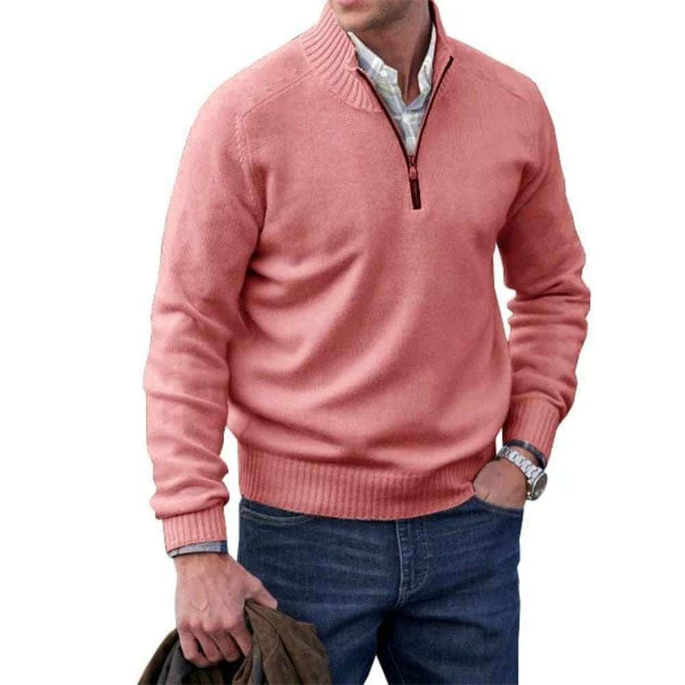 Men's Fashion Stand Collar Zipper Thermal Sweater