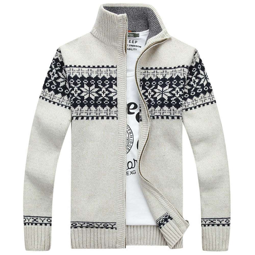 Men's Slim Collar Jacquard Knit Jacket P1269 Men's Slim Collar Jacquard Knit Jacket P1269
