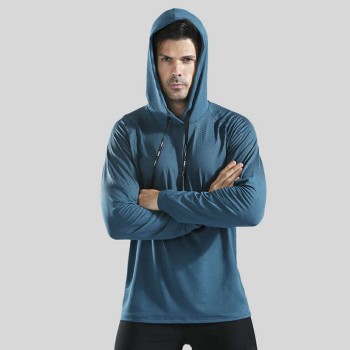 Men's Long Sleeve Hooded Quick Dry Sports Sweatshirt P1172