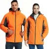 Couples style reflective warm outdoor hooded jacket