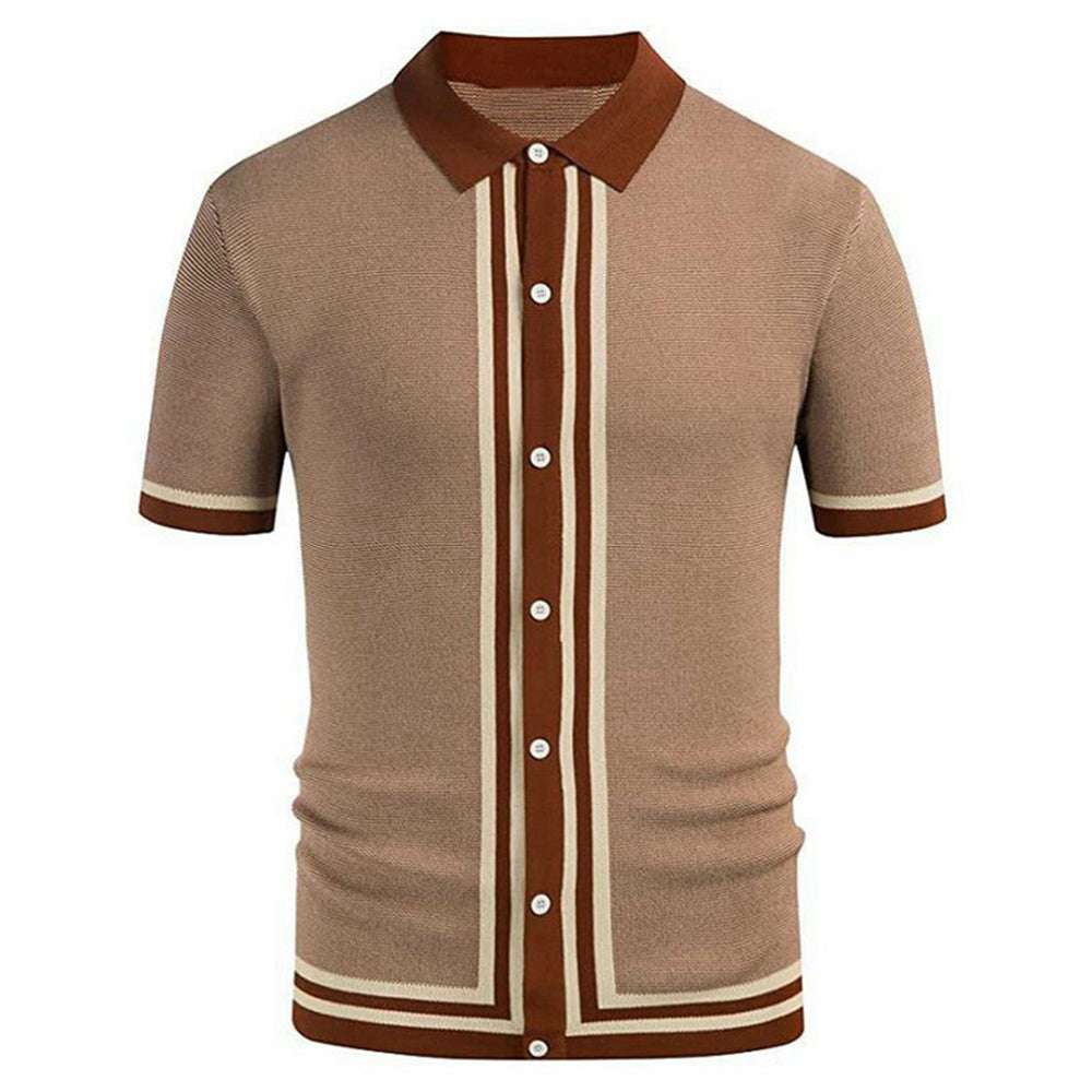 Button-down knitted polo shirt P1188