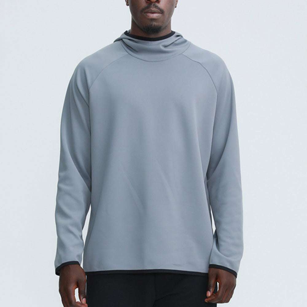 Men's Long Sleeve Solid Color Hooded Professional Sports Sweatshirt