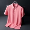 Summer new high-end men's ice silk seamless business short-sleeved lapel polo shirt Summer new high-end men's ice silk seamless business short-sleeved lapel polo shirt