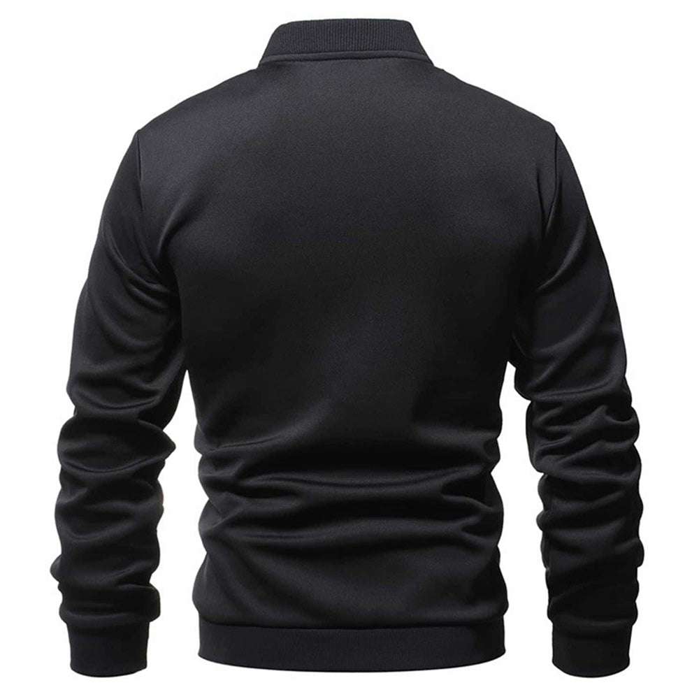 Fashion Men's Black Stand Collar Versatile Jacket Fashion Men's Black Stand Collar Versatile Jacket