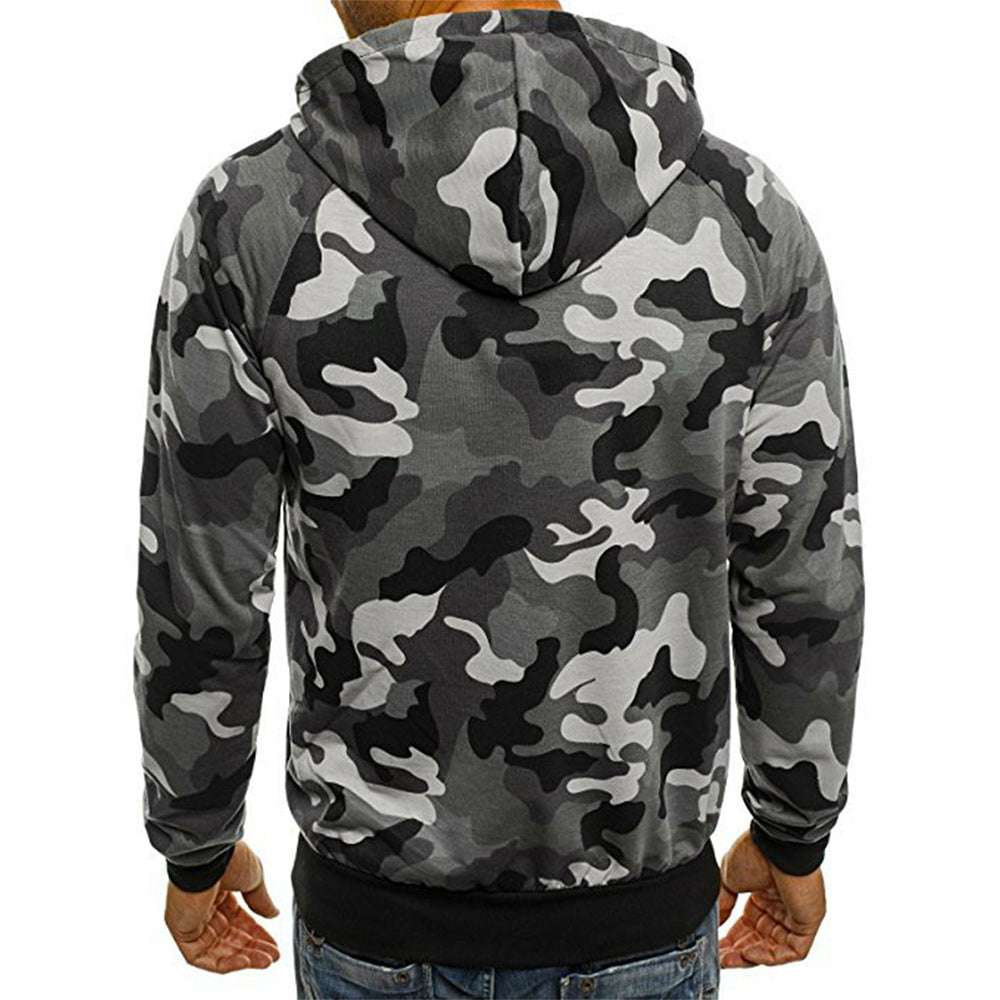 Men's camouflage hooded zipper cardigan sweater jacket P1209 Men's camouflage hooded zipper cardigan sweater jacket P1209